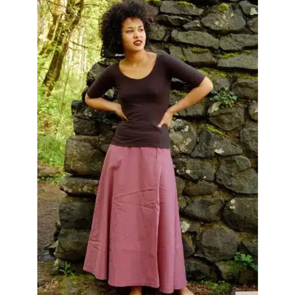 Maxi Wrap Skirt in Dusty Rose